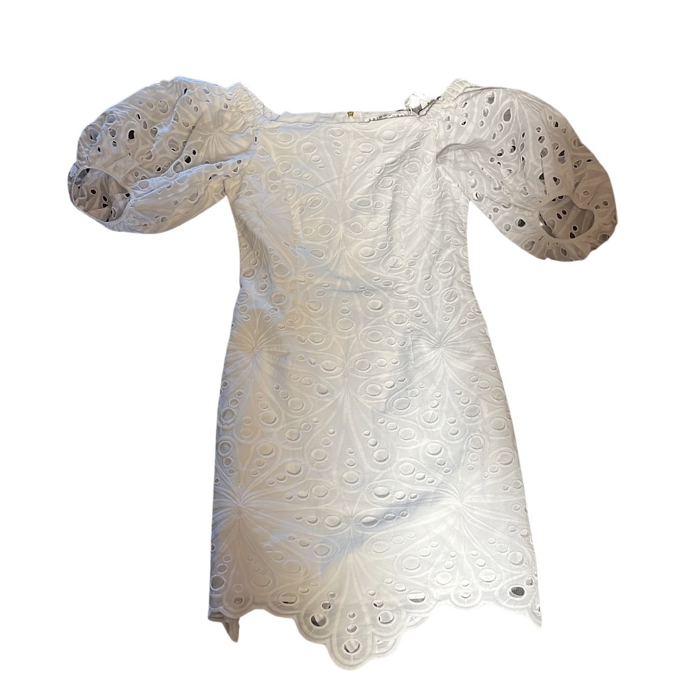New Trina Turk White Eyelet Off The Shoulder Sweet Dress sz 4